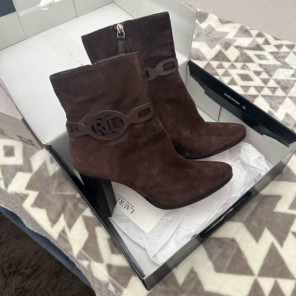 Ralph Lauren brown suede boots